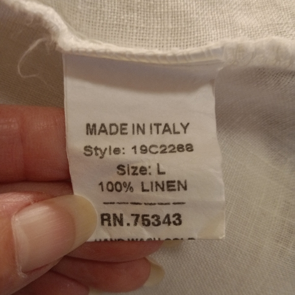 Francesca Bettini Linen Sleeveless Button Up Top SZ Large w/ Sequined detail - Picture 10 of 11